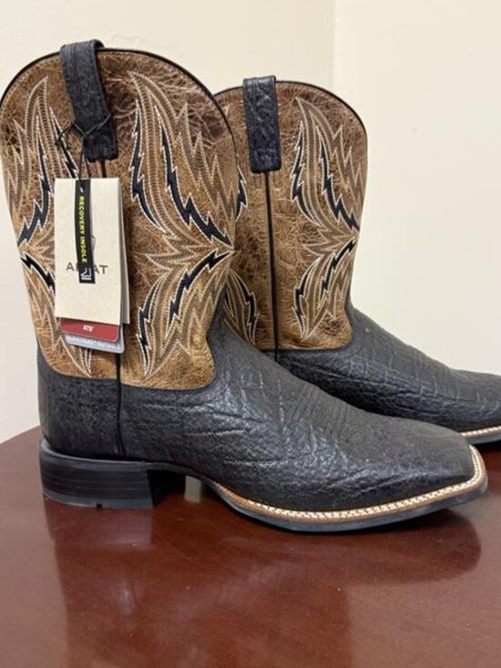 Ariat Arena Rebound Western Boots - Men\'s 13D - Black Elephant Print - NWT